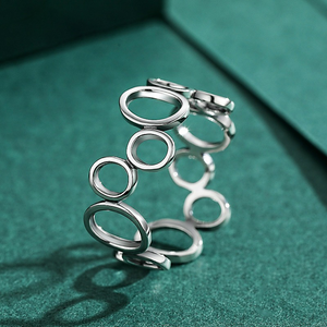 Bunik link sterling silver ring