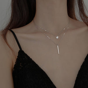 Mir sterling silver silver layered necklace