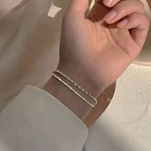 Bella sterling silver double layer bracelet
