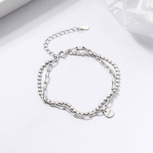 Fotigo sterling silver double layer bracelet