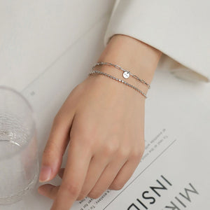 Fotigo sterling silver double layer bracelet